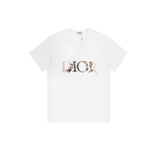 1:1 quality version D flowers and plants letters embroidered logo tee