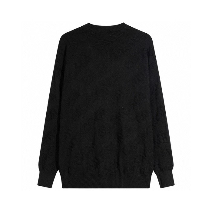 Dark pattern full letter sweater-暗纹满字母毛衣