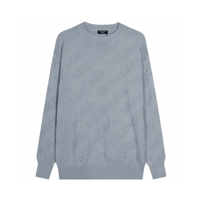 Dark pattern full letter sweater-暗纹满字母毛衣
