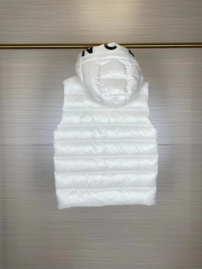 1:1 quality version Black&White Hooded Down Vest-白色连帽羽绒马甲