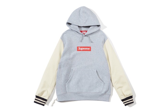 1:1 quality version Embroidered leather sleeve hoodie