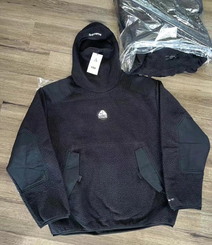 Co-branded sherpa hoody jacket