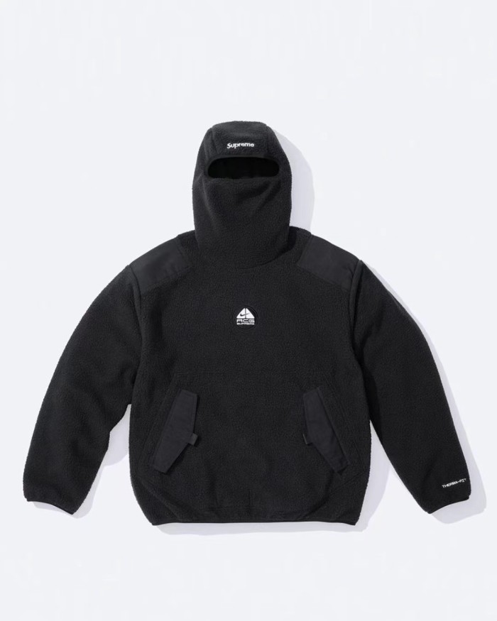 Co-branded sherpa hoody jacket