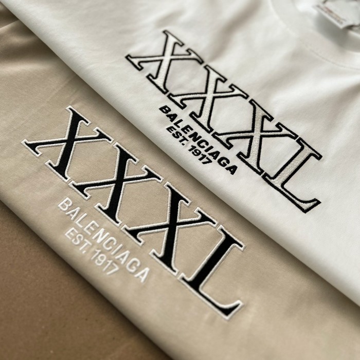 1:1 quality version XXXL embroidered logo inside-out tee