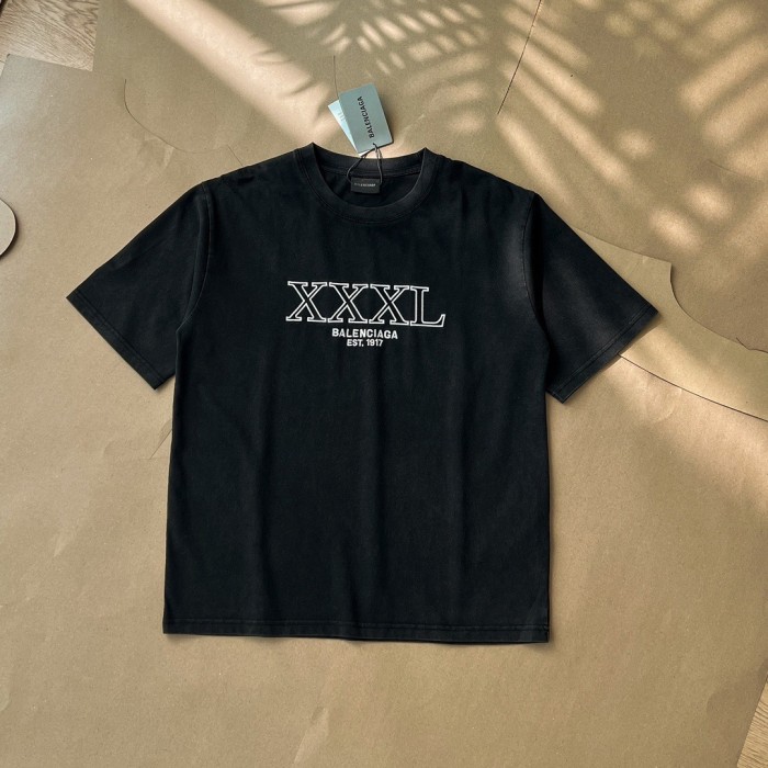 1:1 quality version XXXL Embroidery tee washed black
