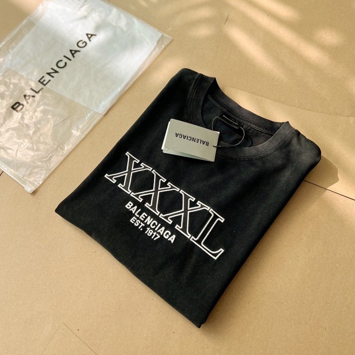 1:1 quality version XXXL Embroidery tee washed black