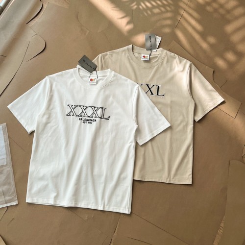 1:1 quality version XXXL embroidered logo inside-out tee