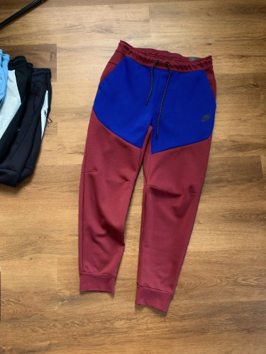 1:1 quality version Red and blue color blocking men's casual pants sweatpants