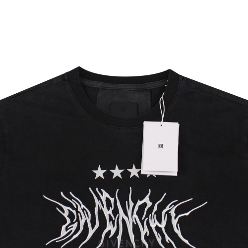 1:1 quality version Stonewash old craft metal embroidery tee