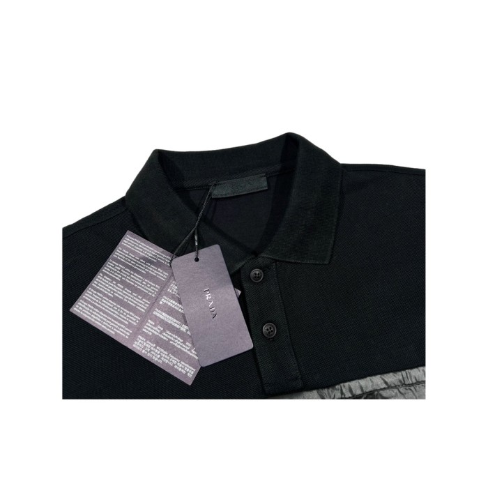 1:1 quality version Recycled nylon patchwork cotton polo shirt