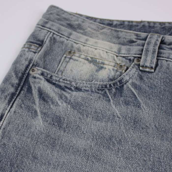 1:1 quality version Oxidation done old micro jeans washed blue