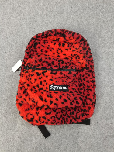 [Special Offer items]Red leopard print plush schoolbag
