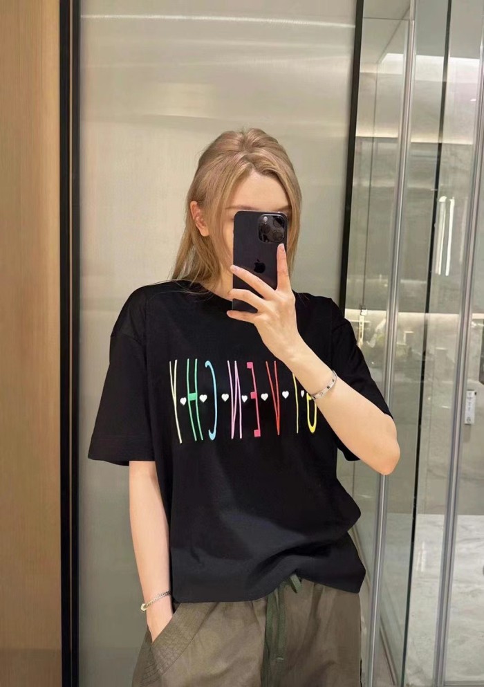 1:1 quality version Rainbow love letters with color matching tee 2 colors