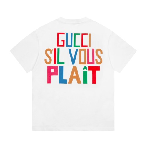 1:1 quality version Front and back colorful letter print tee 2 colors