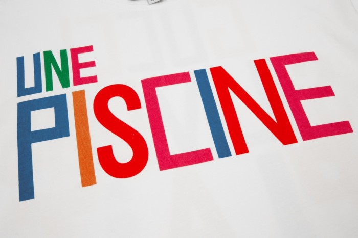 1:1 quality version Front and back colorful letter print tee 2 colors