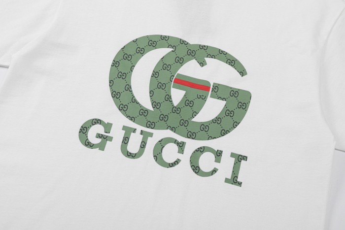 Green double G letters digital printing short sleeve tee 3 colors