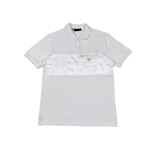 1:1 quality version Recycled nylon patchwork cotton polo shirt