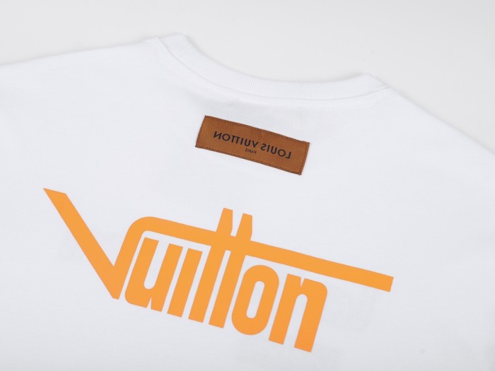 1:1 quality version Yellow and orange warning slogan letter logo tee 2 colors