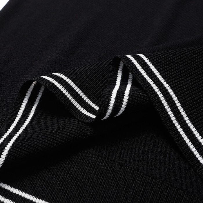 1:1 quality version Neckline striped knit polo shirt 2 colors