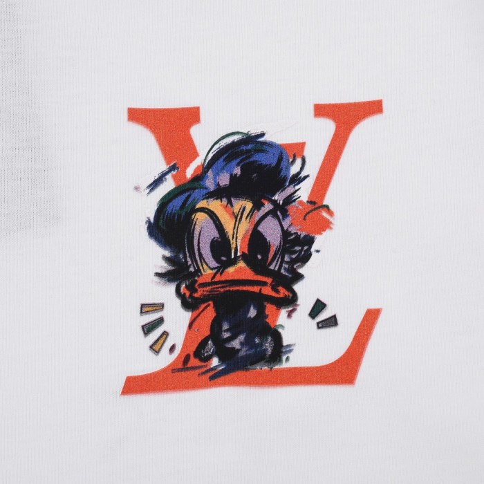 1:1 quality version Classic duck letter logo print short sleeve tee 2 colors