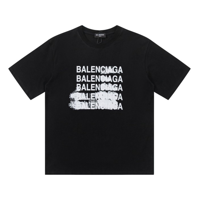 1:1 quality version Blurred letters cotton short sleeve tee
