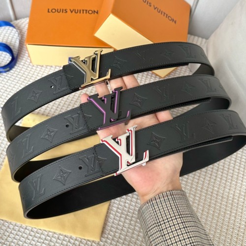 1:1 quality version Black flower reversible leather belt 3 colors