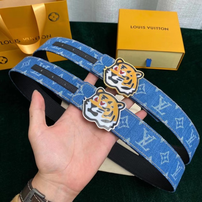 1:1 quality version Strong Atmosphere tiger head men's belt