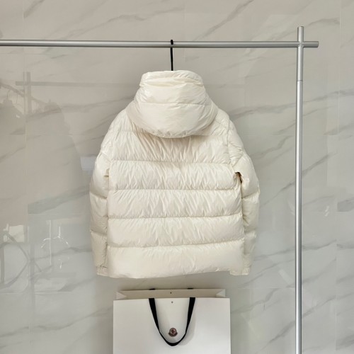 1:1 quality version Short Double Label Hooded Down Jacket White