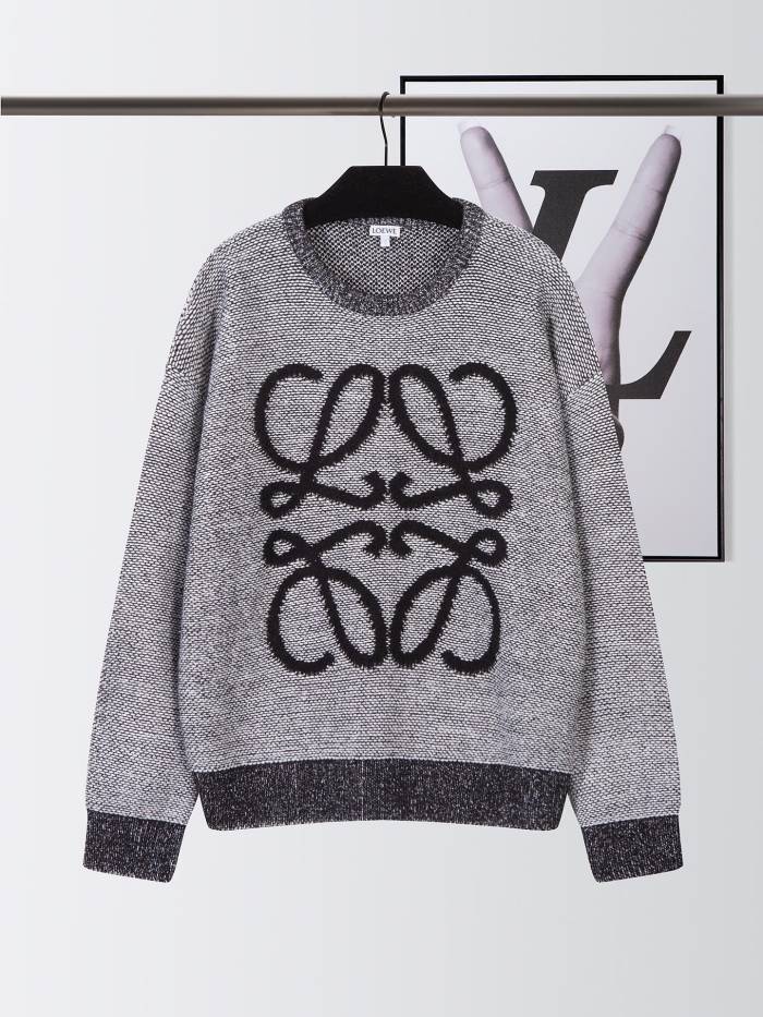 1:1 quality version Monogrammed Jacquard Wool Top