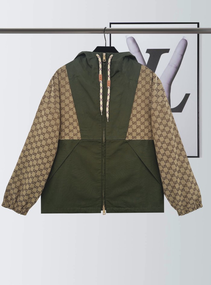 1:1 quality version Embroidered patchwork hooded jacket