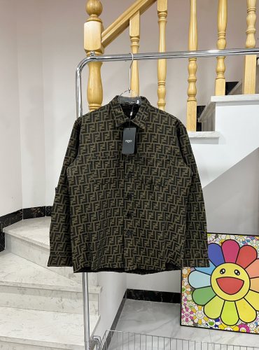 Full print jacquard lapel denim jacket