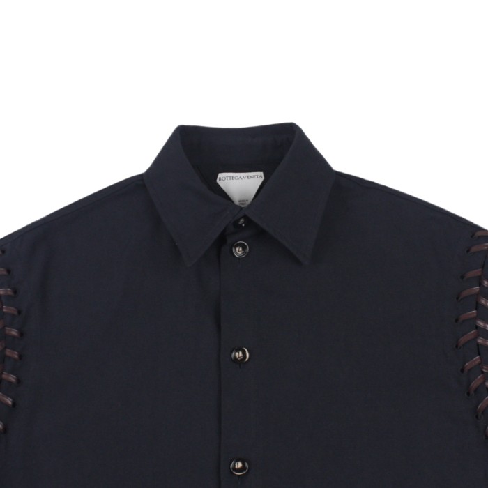 1:1 quality version Leather Woven Long Sleeve Shirt Jacket