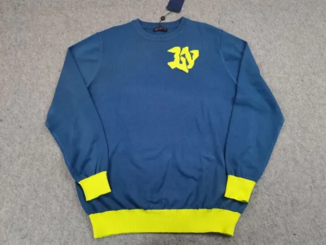 [Buy More Save More] Yellow and Blue Color Collision Crew Neck Sweatshirt