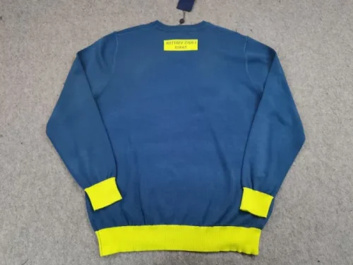 [Buy More Save More] Yellow and Blue Color Collision Crew Neck Sweatshirt