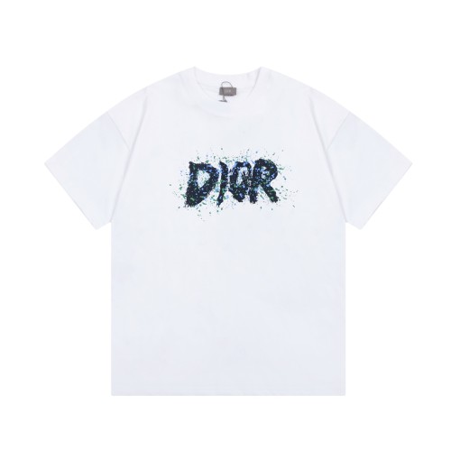 Letter graffiti splash print short sleeve Tee 2 colors