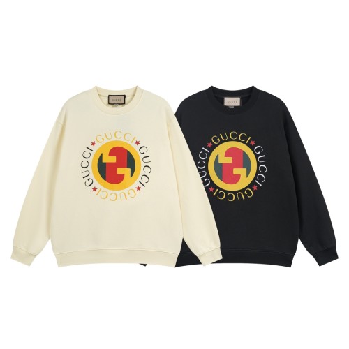 Letter contrasting patchwork round neck hoodie