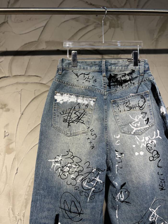 Graffiti Painted Jeans