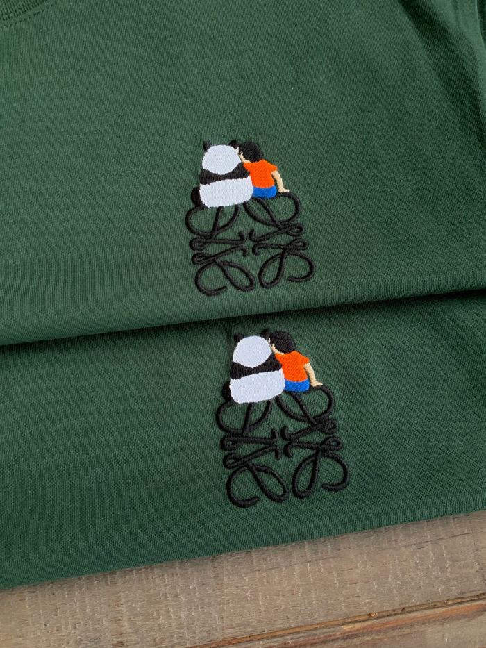Panda small logo embroidered T-shirt