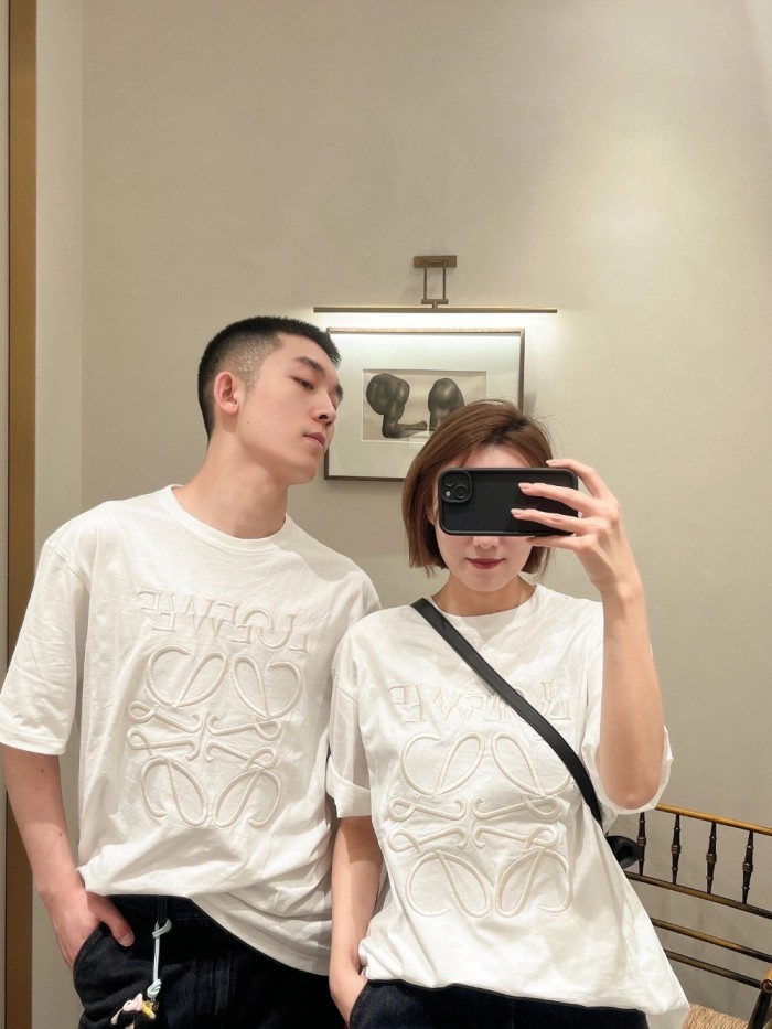 1:1 quality version Twisted Embroidered Cotton Loose T-Shirt