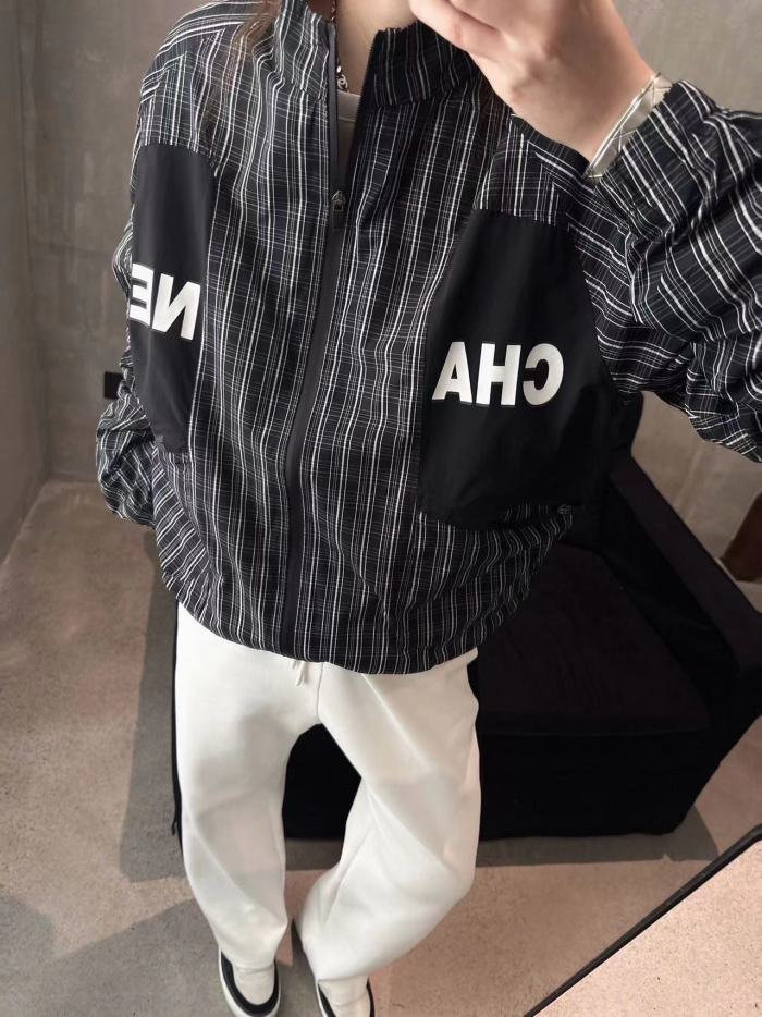 1:1 quality version Black and white checkered jacket for girls