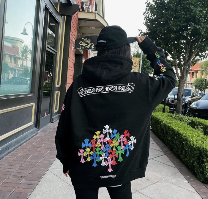 1:1 quality version Full Pile Colorful Cross Print Hoodie