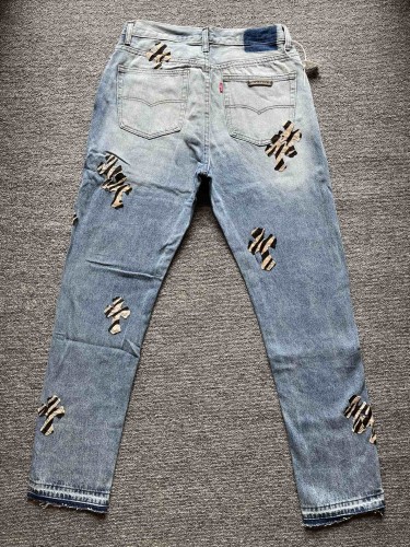 1:1 quality version 925 Pure Silver Button Zebra Logo Patch Jeans