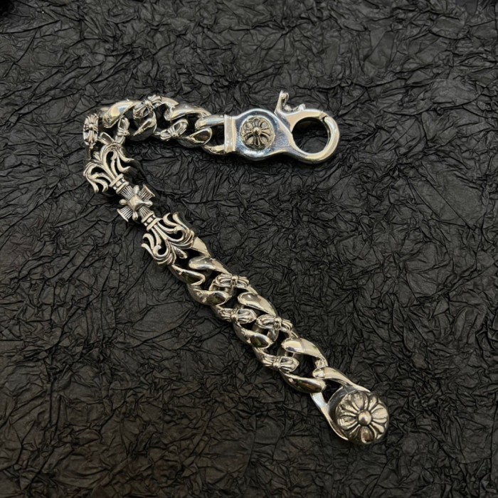 1:1 quality version pure silver-Flame Cross bracelet