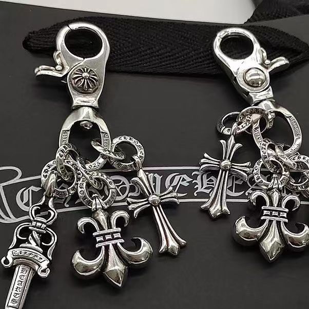 1:1 quality version CH Pure Silver Cross Keychain Pendant