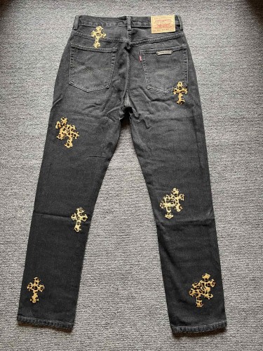 1:1 quality version 925 Sterling Silver 21 Leopard Leather Logo Jeans