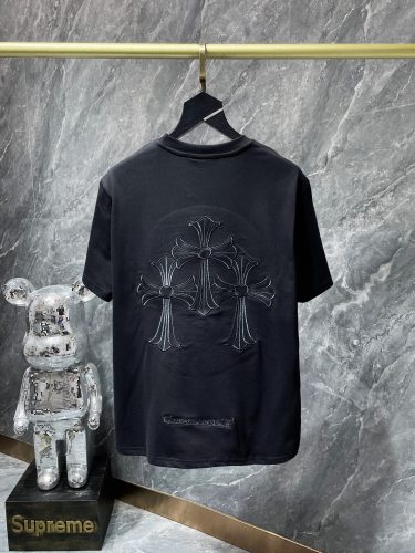 Sheepskin Patchwork Leather Embroidered tee