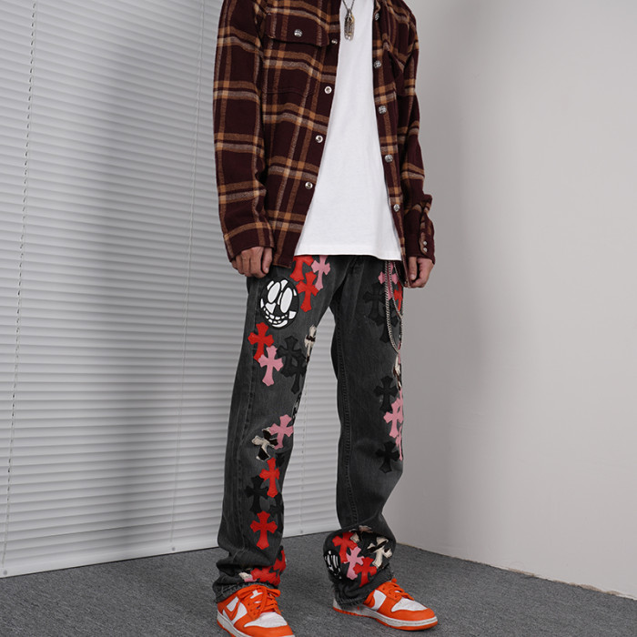 1:1 quality version Cross-patch jeans