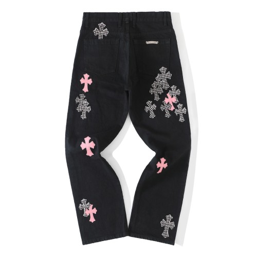 1:1 quality version Cross Checkerboard Flame Pants