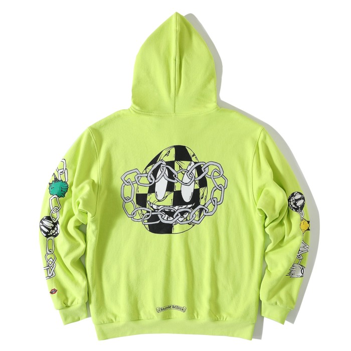 1:1 quality version Fluorescent Color Graffiti Hooded Sweatshirt