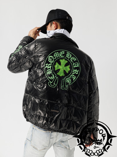 1:1 quality version Green cross horseshoe print down jacket